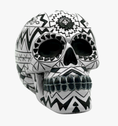 Black/White Aztec Sugar Skull Bank
